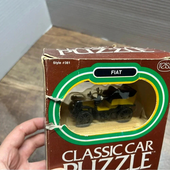 Vintage 1976 Reiss Classic Car Puzzle Yellow Fiat Style #381 New Sealed - Picture 3 of 7